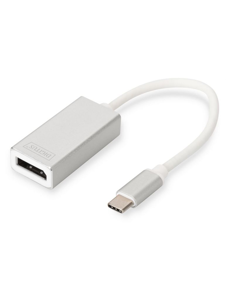 Digitus usb type c 4k dp adapter aluminium housing 20cm cable length chipset vl100 da-70844