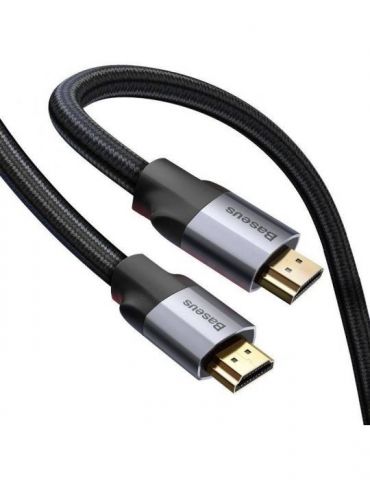 Cablu video baseus enjoyment hdmi (t) la hdmi (t) rezolutie maxima 4k uhd (3840 x 2160) la 60 hz conectori auriti braided 3m  Ba