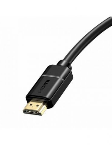 Cablu video baseus hd series hdmi (t) la hdmi (t) rezolutie maxima 4k uhd (3840 x 2160) la 30 hz conectori auriti 5m negru ca Ba