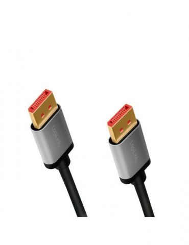 Cablu video logilink displayport (t) la displayport (t) 1.4 2m conectori auriti rezolutie maxima 8k (7680 x 4320) la 60 hz al Lo