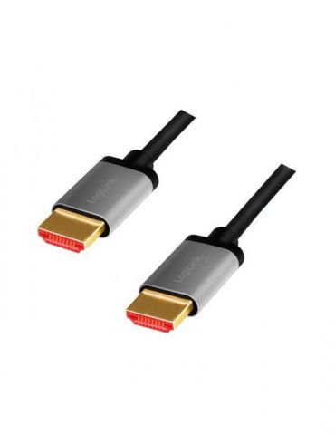 Cablu video logilink hdmi (t) la hdmi (t) 2.1 uhs 2m conectori auriti rezolutie maxima 8k (7680 x 4320) la 60 hz aluminiu neg Lo - Tik.ro