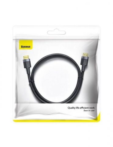 Cablu video baseus cafule hdmi (t) la hdmi (t) rezolutie maxima 4k uhd (3840 x 2160) la 60 hz conectori auriti 2m negru cadkl Ba