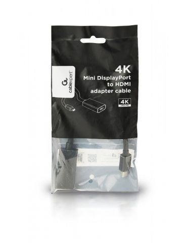 Adaptor video gembird mini-displayport (t) la hdmi (m) rezolutie maxima 4k (3840 x 2160) la 30hz black a-mdpm-hdmif4k-01 (inc Ge