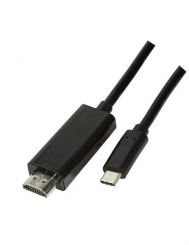 Cablu video logilink adaptor usb 3.1 type-c (t) la hdmi (t) 3m rezolutie maxima 4k uhd (3840 x 2160) la 60 hz negru ua0330 (i Lo - Tik.ro