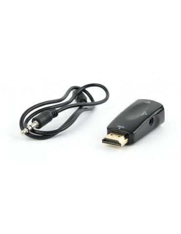 Adaptor video gembird splitter hdmi (t) la vga (m) + jack 3.5mm (t) rezolutie maxima full hd (1920 x 1080) la 60hz cablu audi Ge