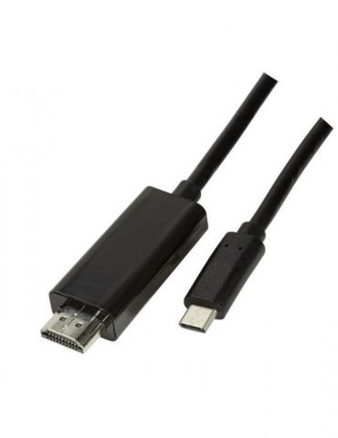 Cablu video logilink adaptor usb 3.1 type-c (t) la hdmi (t) 1.8m rezolutie maxima 4k uhd (3840 x 2160) la 60 hz negru ua0329  Lo - Tik.ro