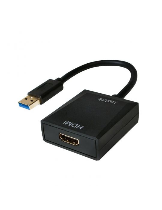 Cablu video logilink adaptor usb 3.0 (t) la hdmi (m) 10cm rezolutie maxima full hd (1920 x 1080) la 60 hz negru ua0233 (inclu Lo