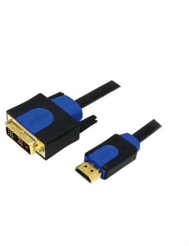 Cablu video logilink adaptor hdmi (t) la dvi-d sl (t) 10m conectori auriti full hd+ (1920 x 1200) la 60 hz negru chb3110 (inc Lo - Tik.ro