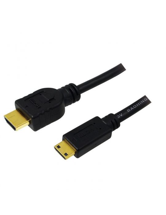 Cablu video logilink adaptor hdmi (t) la mini-hdmi (type c)(t) 1.5m conectori auriti rezolutie maxima 4k dci (4096 x 2160) la Lo