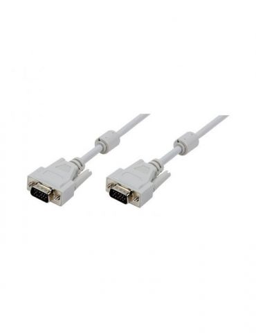 Cablu video logilink vga (t) la vga (t) 10m dublu ecranat gri cv0028 (include tv 0.8lei) Logilink - 1