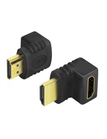 Adaptor video logilink hdmi (t) la hdmi (m) conectori auriti in unghi de 90 grade rezolutie maxima 4k uhd (3840 x 2160) la 30 Lo - Tik.ro