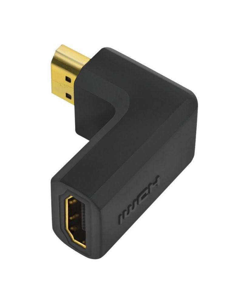 Adaptor Logilink 1x HDMI Female - 1x HDMI Male, conector 90 grade, negru