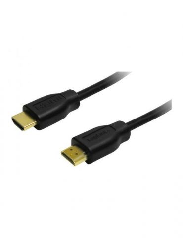 Cablu video logilink hdmi (t) la hdmi (t) 1.5m conectori auriti rezolutie maxima 4k uhd (3840 x 2160) la 30 hz negru ch0036 ( Lo - Tik.ro