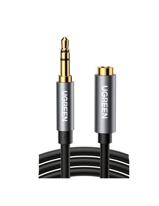 Cablu audio ugreen av118 stereo 3.5 mm jack (t) la 3.5 mm jack (m) 2 m conectori auriti negru 10594 (include tv 0.18lei) - 69 Ug