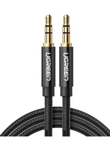 Cablu audio ugreen av112 stereo 3.5 mm jack (t) la 3.5 mm jack (t) 2m conectori auriti braided negru 50363 (include tv 0.18le Ug - Tik.ro