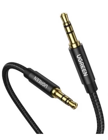 Cablu audio ugreen av112 stereo 3.5 mm jack (t) la 3.5 mm jack (t) 2m conectori auriti braided negru 50363 (include tv 0.18le Ug