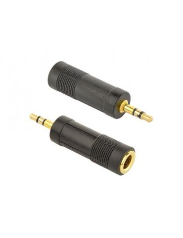 Adaptor audio gembird stereo (1 x 6.35 mm jack m la 1 x 3.5 mm jack t) negru a-6.35f-3.5m (include tv 0.06 lei) Gembird - 1 - Tik.ro