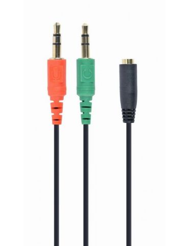 Cablu audio gembird splitter stereo (2 x 3.5 mm jack t la 1 x 3.5 mm jack m) 20cm negru cca-418 (include tv 0.06 lei) Gembird -  - Tik.ro