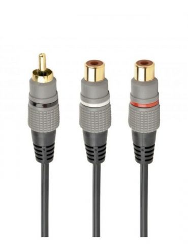 Cablu audio gembird splitter stereo (1 x 3.5 mm jack t la 2 x 3.5 mm rca m) 20cm negru ccap-rcam2f-0.2m (include tv 0.06 lei) Ge - Tik.ro