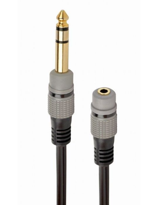 Adaptor audio gembird stereo (1 x 6.5 mm jack t la 1 x 3.5 mm jack m) 0.2m negru a-63m35f-0.2m (include tv 0.06 lei) Gembird - 1