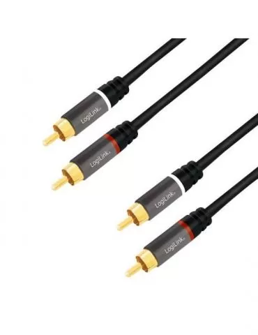 Cablu audio logilink stereo (rca t/t) 1.5m conectori auriti negru ca1203 (include tv 0.18lei) Logilink - 1 - Tik.ro