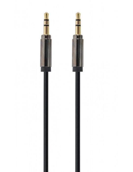 Cablu audio gembird stereo (3.5 mm jack t/t) 1m conectori auriti black ccap-444-1m (include tv 0.06 lei) Gembird - 1