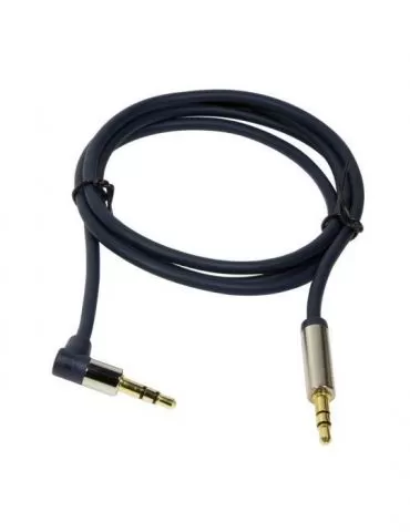 Cablu audio logilink stereo (3.5 mm jack t/t) 1m conectori auriti un conector 90 grade albastru ca11100 (include tv 0.06 lei) Lo - Tik.ro