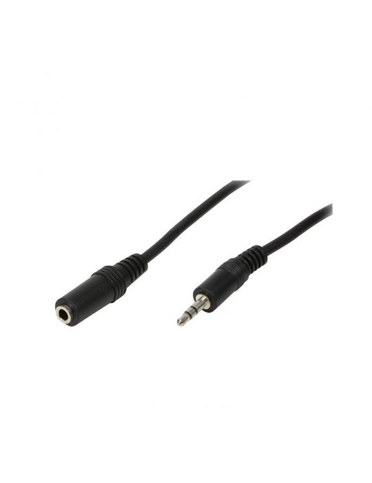 Cablu audio logilink prelungitor stereo (3.5 mm jack m/t) 3m negru ca1054 (include tv 0.06 lei) Logilink - 1