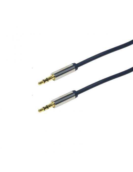 Cablu audio logilink stereo (3.5 mm jack t/t) 3m conectori auriti albastru ca10300 (include tv 0.18lei) Logilink - 1