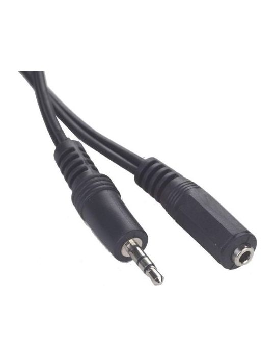 Cablu audio gembird prelungitor stereo (3.5 mm jack m/t) 5m conectori auriti black cca-421s-5m (include tv 0.06 lei) Gembird - 1