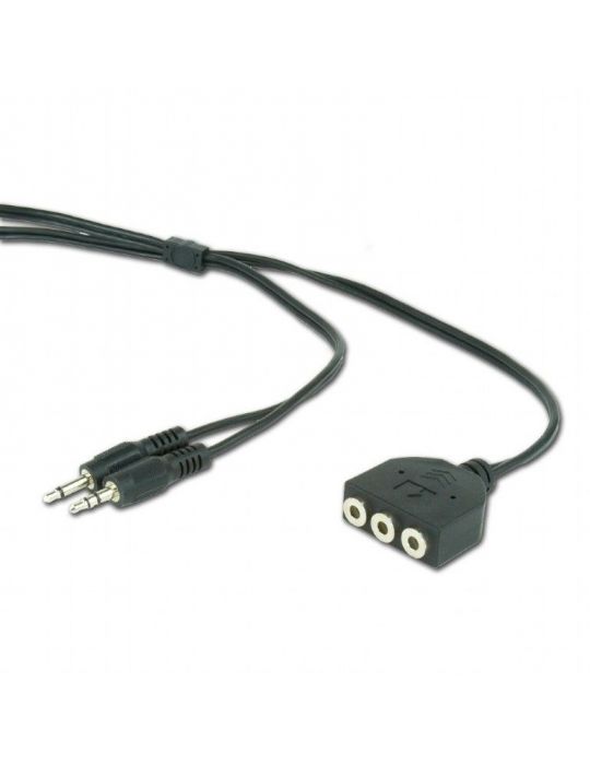 Cablu audio gembird splitter stereo (2 x 3.5 mm jack t la 3 x 3.5 mm jack m permite conectarea boxelor si castilor in acelasi Ge