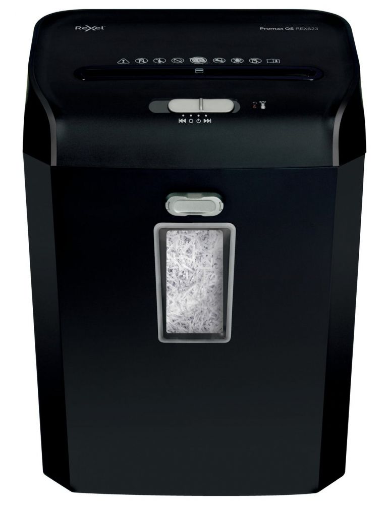 Distrugator manual documente rexel promax qs rex623 6 coli p4 cross-cut (tip confeti) cos 23 litri negru 22104581eu (incl