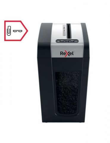 Distrugator manual documente rexel secure mc6 slim  6 coli p5 micro-cut (tip particule) cos  18 litri negru-argintiu 2020133e Re