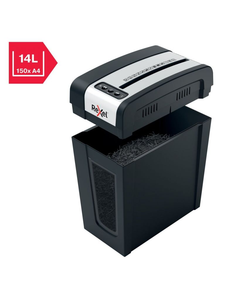 Distrugator manual documente rexel secure mc4 slim 4 coli p5 micro-cut (tip particule) cos 14 litri negru-argintiu 2020132e