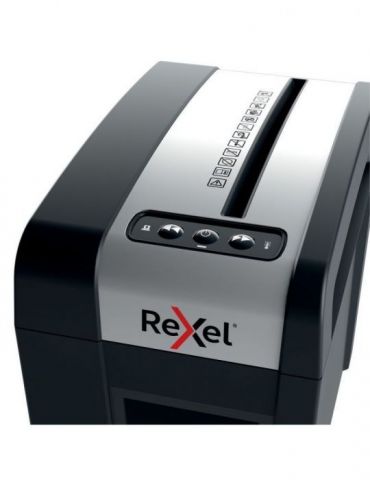 Distrugator manual documente rexel secure mc3 slim  3 coli p5 micro-cut (tip particule) cos  10 litri negru-argintiu 2020131e Re