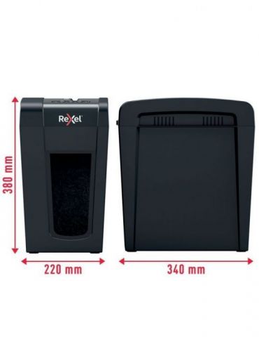 Distrugator manual documente rexel secure  x10 slim 10 coli p4 cross-cut (tip confeti) cos  18 litri negru 2020127eu (include Re