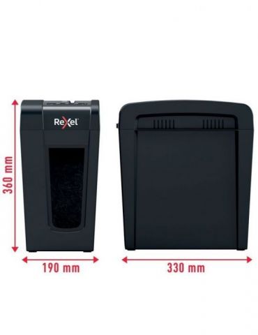 Distrugator manual documente rexel secure   x8 slim   8 coli p4 cross-cut (tip confeti) cos  14 litri negru 2020126eu (includ Re