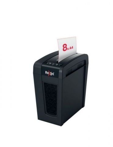 Distrugator manual documente rexel secure   x8 slim   8 coli p4 cross-cut (tip confeti) cos  14 litri negru 2020126eu (includ Re