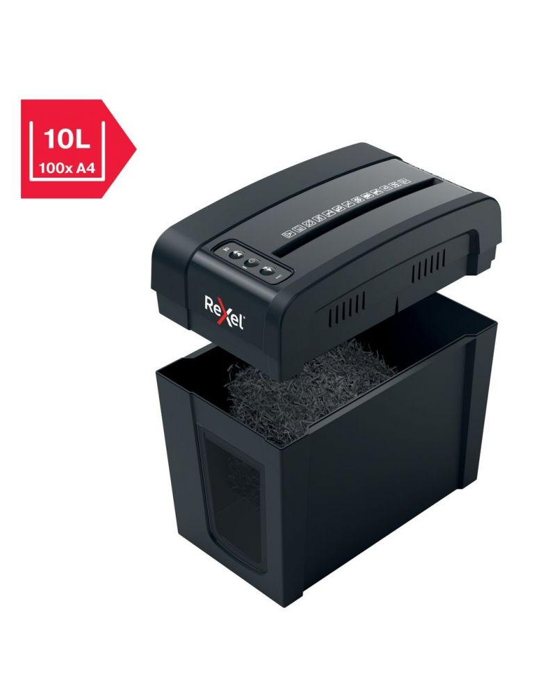 Distrugator manual documente rexel secure x6 slim 6 coli p4 cross-cut (tip confeti) cos 10 litri negru 2020125eu (includ
