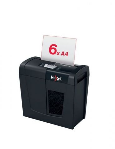 Distrugator manual documente rexel secure   x6   6 coli p4 cross-cut (tip confeti) cos  10 litri negru 2020122eu (include tv  Re