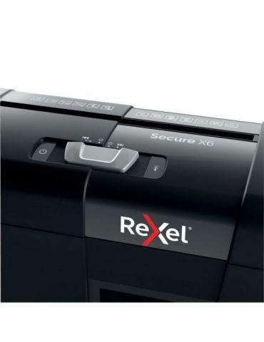 Distrugator manual documente rexel secure   x6   6 coli p4 cross-cut (tip confeti) cos  10 litri negru 2020122eu (include tv  Re