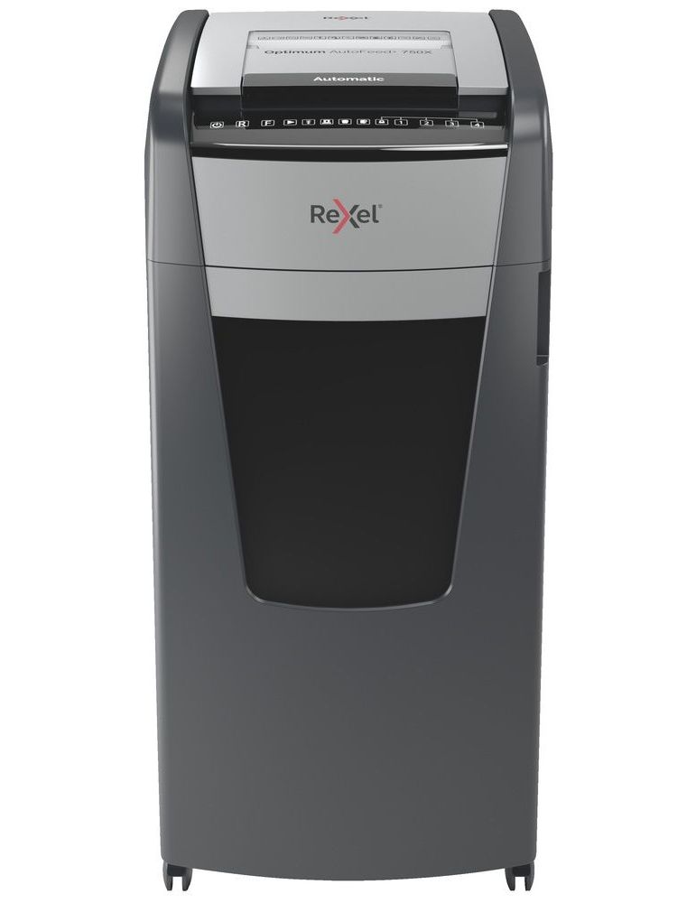 Distrugator automat documente rexel optimum 750x 750 coli p4 cross-cut (tip confeti) cos 140 litri negru-gri 2020750xeu (inc