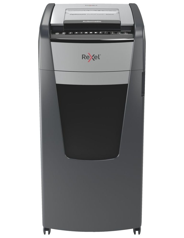 Distrugator automat documente rexel optimum 600x 600 coli p4 cross-cut (tip confeti) cos 110 litri negru-gri 2020600xeu (inc