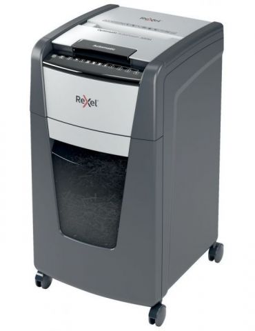 Distrugator automat documente rexel optimum 300m  300 coli p5 micro-cut (tip particule) cos  60 litri negru-gri 2020300meu (i Re