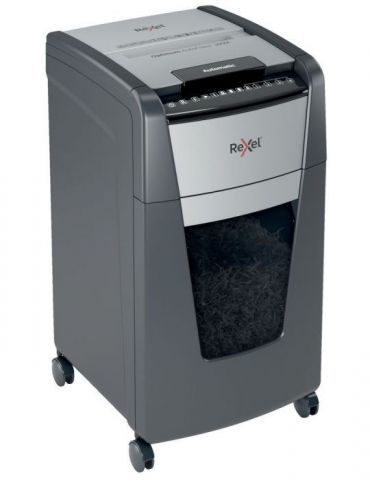 Distrugator automat documente rexel optimum 300m  300 coli p5 micro-cut (tip particule) cos  60 litri negru-gri 2020300meu (i Re