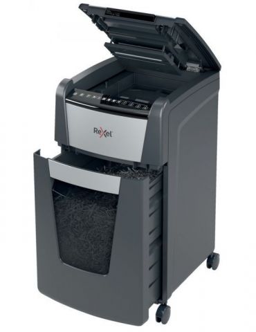 Distrugator automat documente rexel optimum 300m  300 coli p5 micro-cut (tip particule) cos  60 litri negru-gri 2020300meu (i Re
