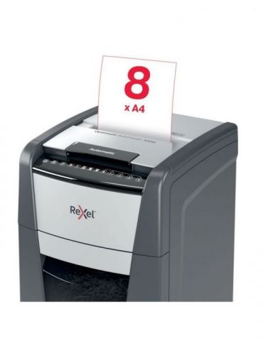 Distrugator automat documente rexel optimum 300m  300 coli p5 micro-cut (tip particule) cos  60 litri negru-gri 2020300meu (i Re