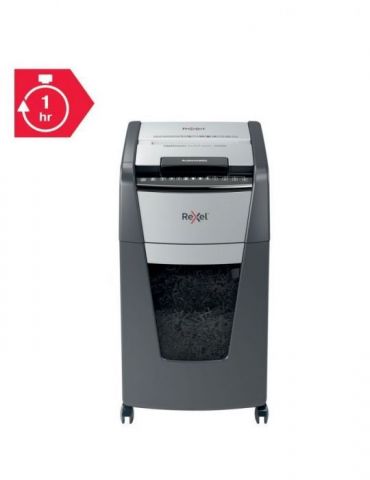 Distrugator automat documente rexel optimum 300m  300 coli p5 micro-cut (tip particule) cos  60 litri negru-gri 2020300meu (i Re