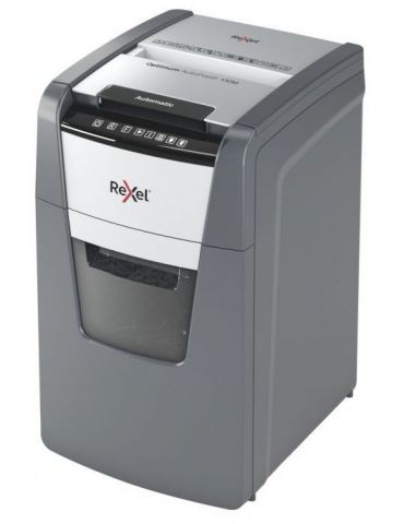 Distrugator automat documente rexel optimum 130m  130 coli p5 micro-cut (tip particule) cos  44 litri negru-gri 2020130meu (i Re
