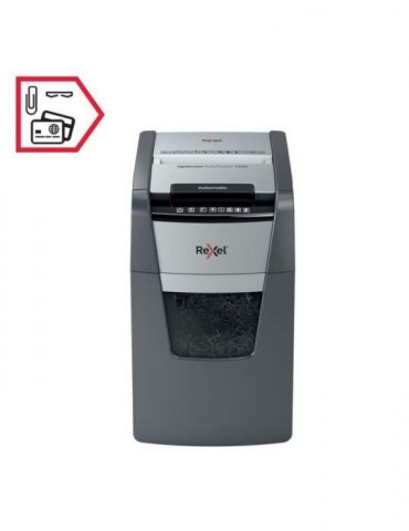 Distrugator automat documente rexel optimum 130m  130 coli p5 micro-cut (tip particule) cos  44 litri negru-gri 2020130meu (i Re